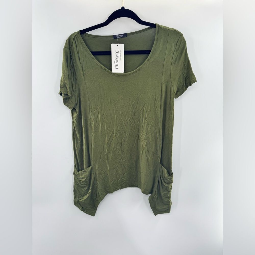 3for$20 Meaneor Olive Green Women's Top with Pockets size: Small or Medium
